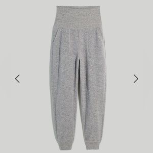 Madewell MWL Brushed Fold Down Joggers Gray Small